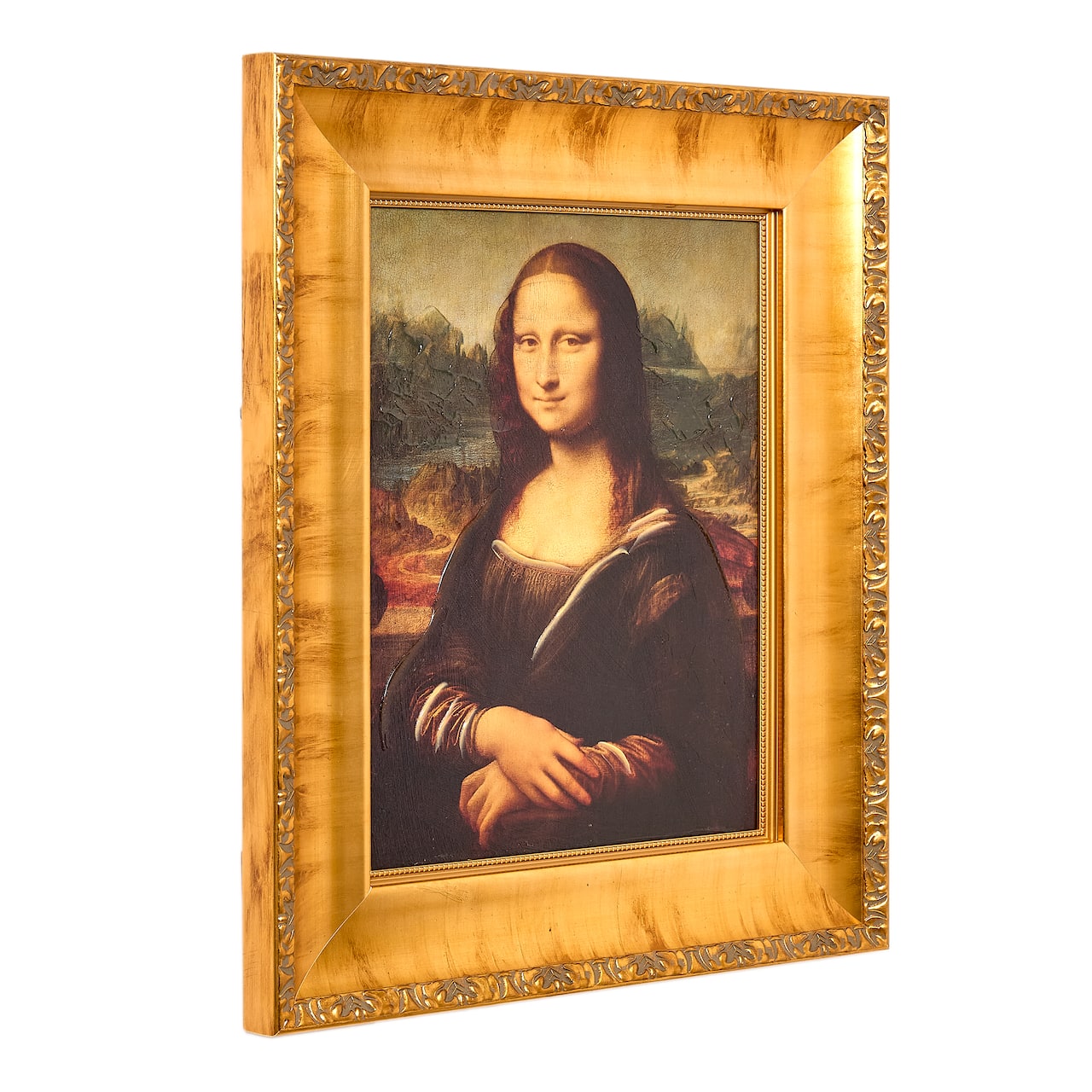 American Art Decor Ornate Framed Mona Lisa Canvas Print by Leonardo da Vinci - 18.5" x 22.25"